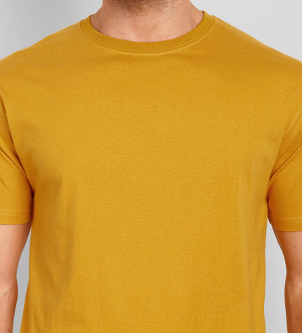 Unisex Regular Solid T-Shirt - Mustard Yellow