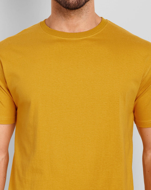 Men's Regular Solid T-Shirt - Mustard Yellow