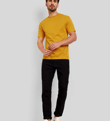 Unisex Regular Solid T-Shirt - Mustard Yellow