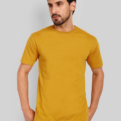 Men's Regular Solid T-Shirt - Mustard Yellow