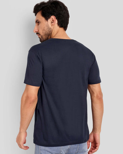 Men's Regular Solid T-Shirt - Navy Blue