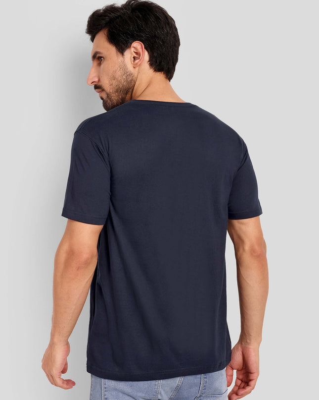 Men's Regular Solid T-Shirt - Navy Blue