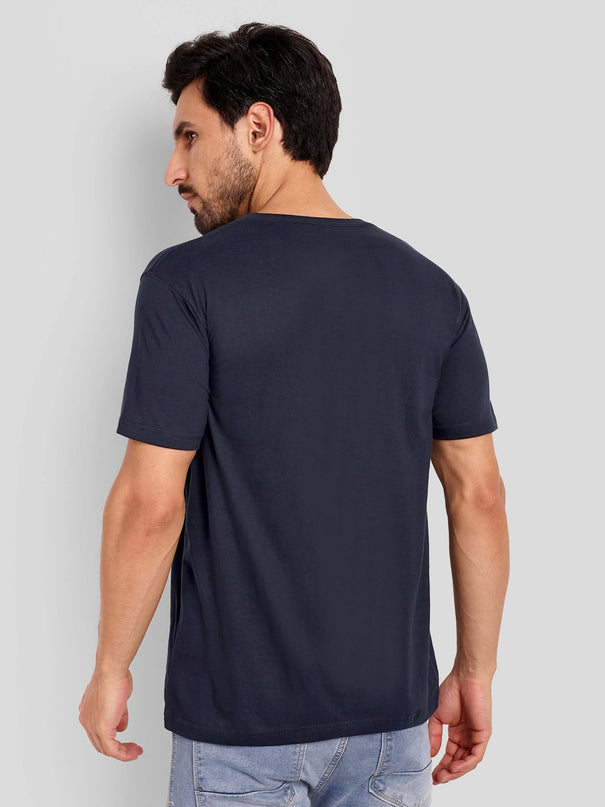 Men's Regular Solid T-Shirt - Navy Blue