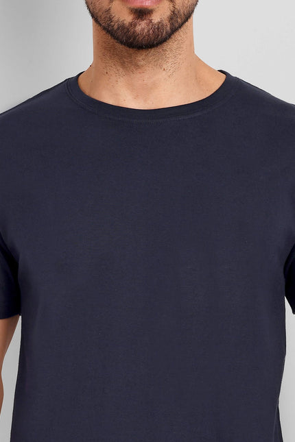 Men's Regular Solid T-Shirt - Navy Blue
