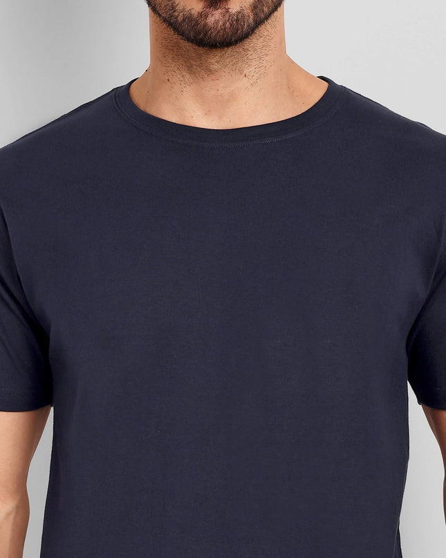 Men's Regular Solid T-Shirt - Navy Blue