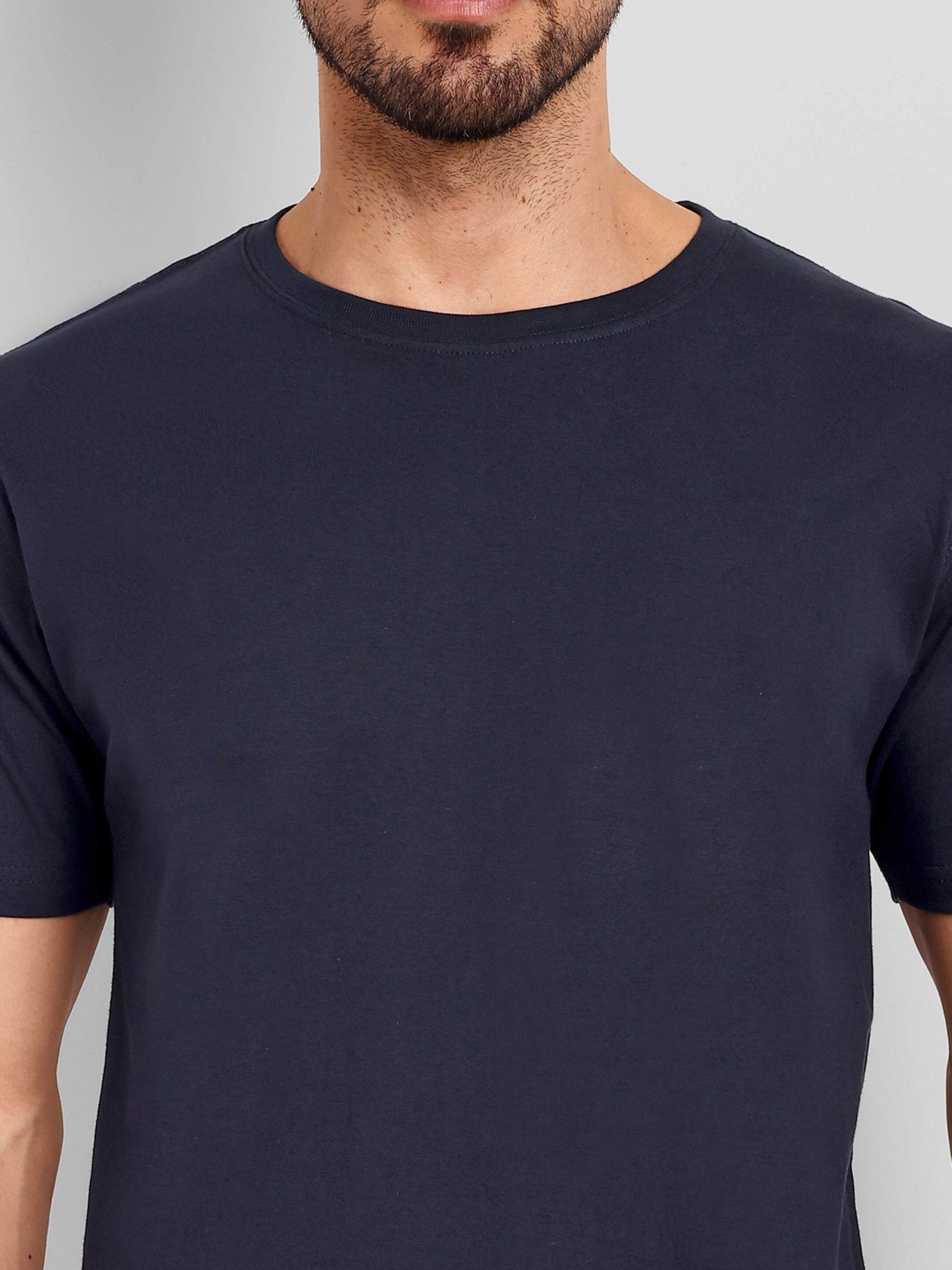 Men's Regular Solid T-Shirt - Navy Blue