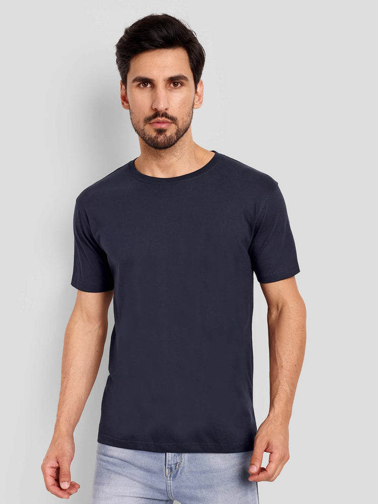 Men's Regular Solid T-Shirt - Navy Blue
