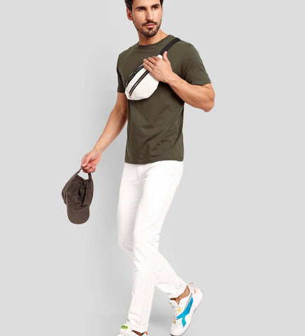 Unisex Regular Solid T-Shirt - Olive Green