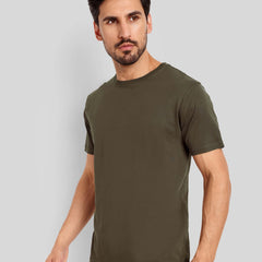 Men's Regular Solid T-Shirt - Olive Green