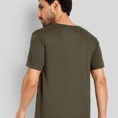 Men's Regular Solid T-Shirt - Olive Green