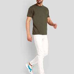 Men's Regular Solid T-Shirt - Olive Green