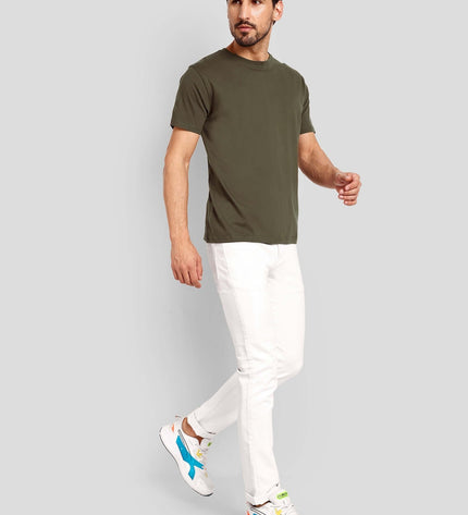 Unisex Regular Solid T-Shirt - Olive Green