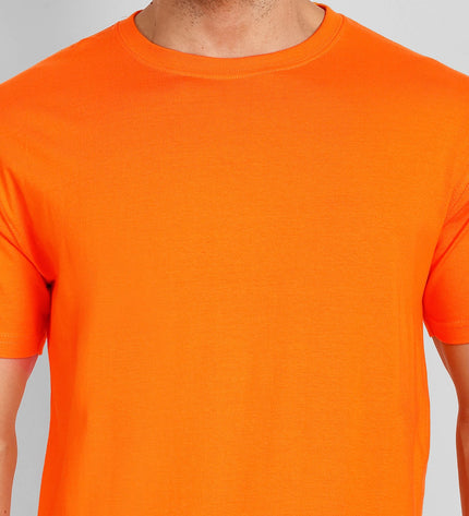Unisex Regular Solid T-Shirt - Orange