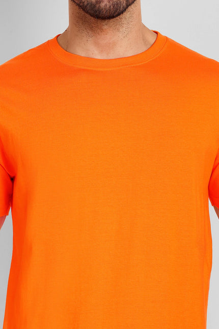 Unisex Regular Solid T-Shirt - Orange