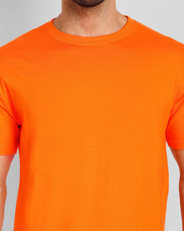 Unisex Regular Solid T-Shirt - Orange