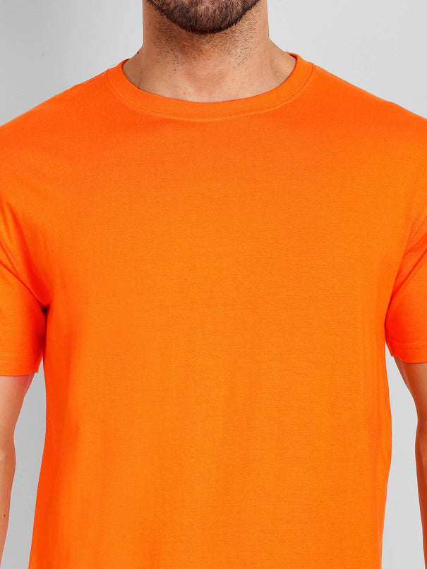 Unisex Regular Solid T-Shirt - Orange
