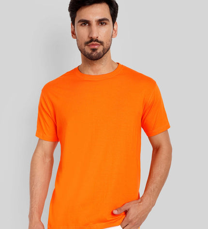 Unisex Regular Solid T-Shirt - Orange