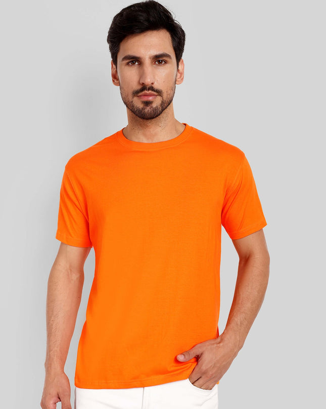 Unisex Regular Solid T-Shirt - Orange