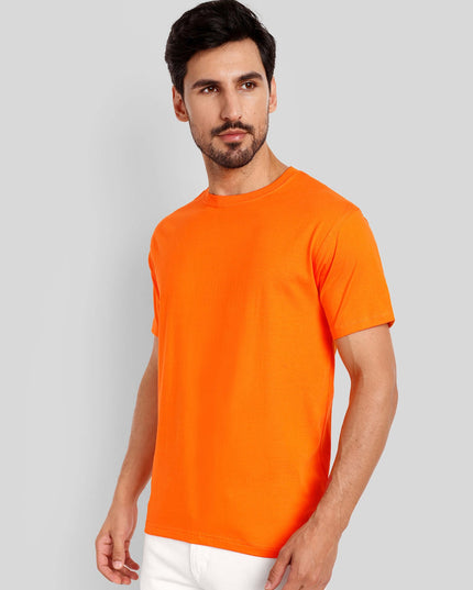 Unisex Regular Solid T-Shirt - Orange