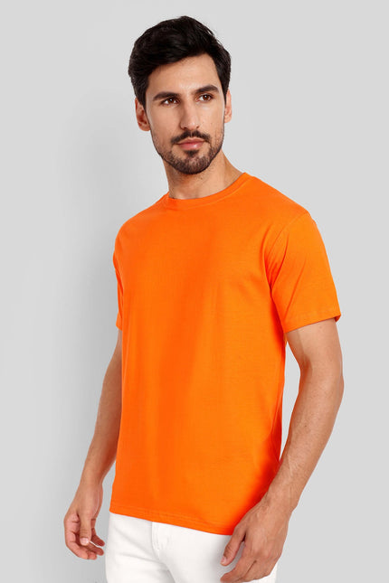 Unisex Regular Solid T-Shirt - Orange