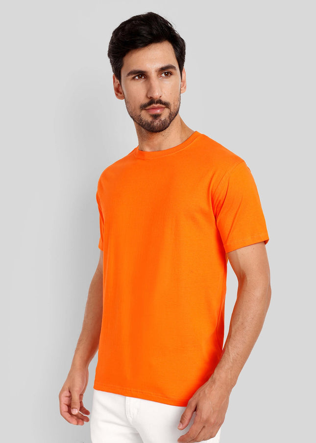Unisex Regular Solid T-Shirt - Orange
