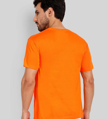 Unisex Regular Solid T-Shirt - Orange