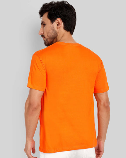 Unisex Regular Solid T-Shirt - Orange