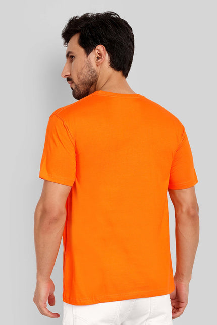 Unisex Regular Solid T-Shirt - Orange