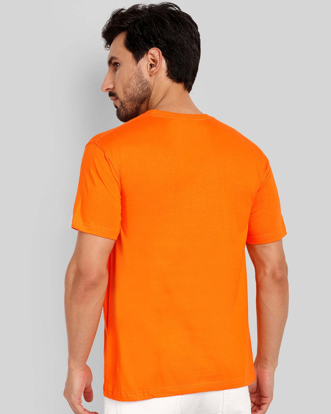 Unisex Regular Solid T-Shirt - Orange