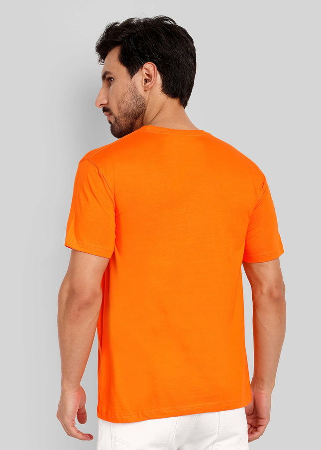 Unisex Regular Solid T-Shirt - Orange
