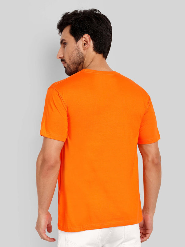 Unisex Regular Solid T-Shirt - Orange