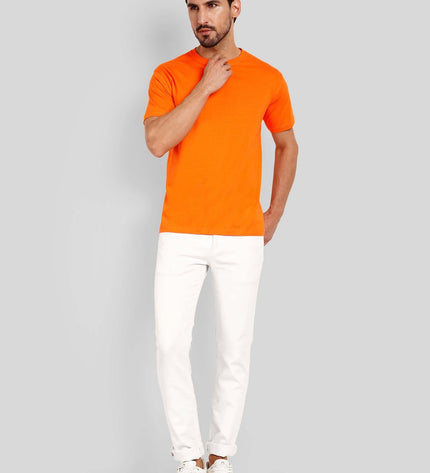Unisex Regular Solid T-Shirt - Orange