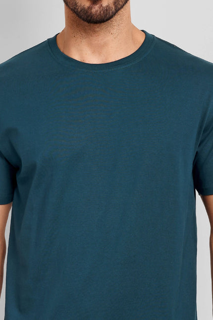 Unisex Regular Solid T-Shirt - Petrol Blue