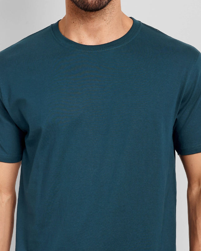 Unisex Regular Solid T-Shirt - Petrol Blue