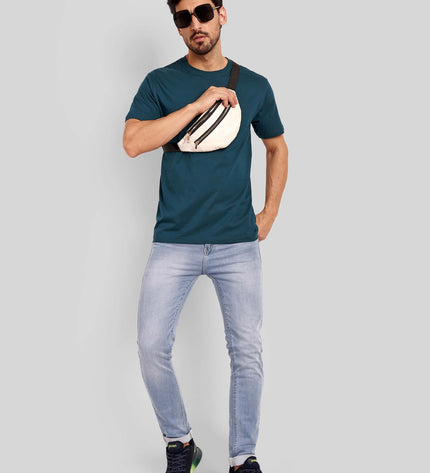 Unisex Regular Solid T-Shirt - Petrol Blue