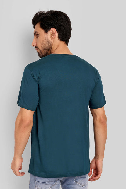 Unisex Regular Solid T-Shirt - Petrol Blue