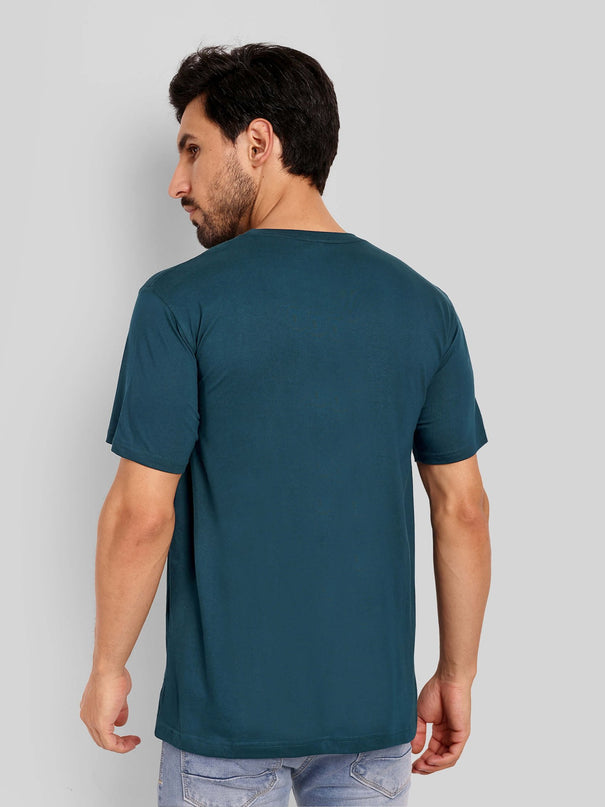 Unisex Regular Solid T-Shirt - Petrol Blue