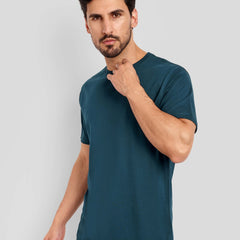 Unisex Regular Solid T-Shirt - Petrol Blue
