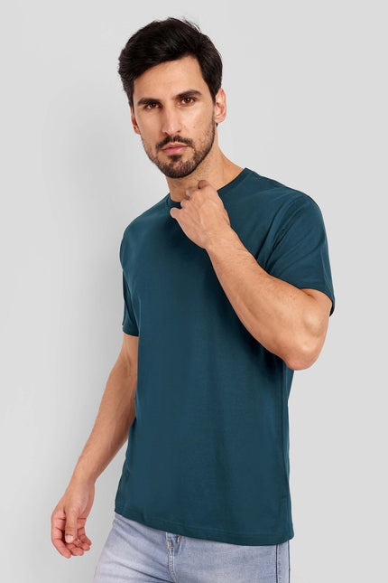 Unisex Regular Solid T-Shirt - Petrol Blue