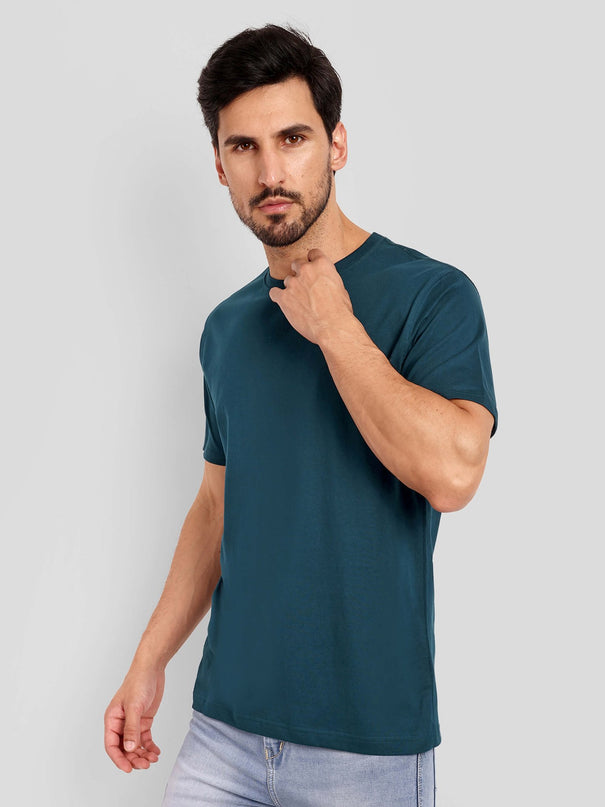 Unisex Regular Solid T-Shirt - Petrol Blue