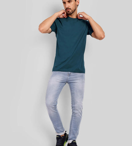 Unisex Regular Solid T-Shirt - Petrol Blue