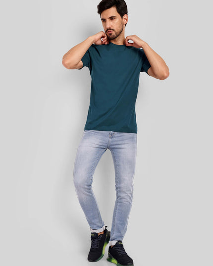 Unisex Regular Solid T-Shirt - Petrol Blue