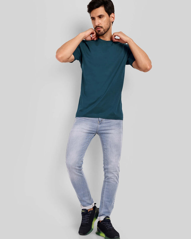 Unisex Regular Solid T-Shirt - Petrol Blue