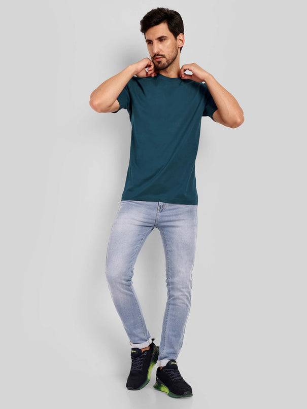 Unisex Regular Solid T-Shirt - Petrol Blue