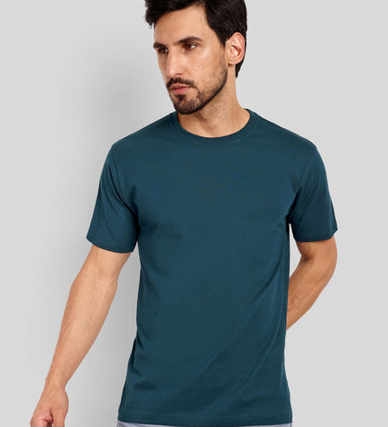 Unisex Regular Solid T-Shirt - Petrol Blue