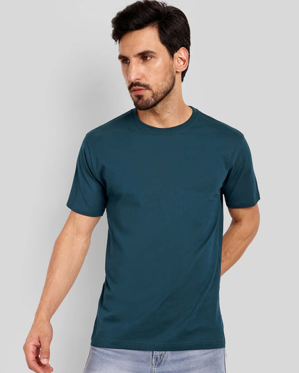 Unisex Regular Solid T-Shirt - Petrol Blue