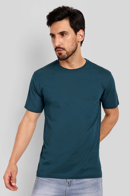 Unisex Regular Solid T-Shirt - Petrol Blue