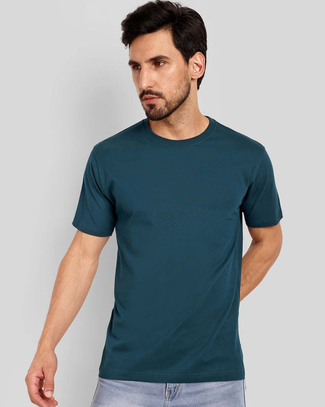 Unisex Regular Solid T-Shirt - Petrol Blue