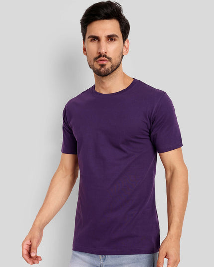 Unisex Regular Solid T-Shirt - Purple