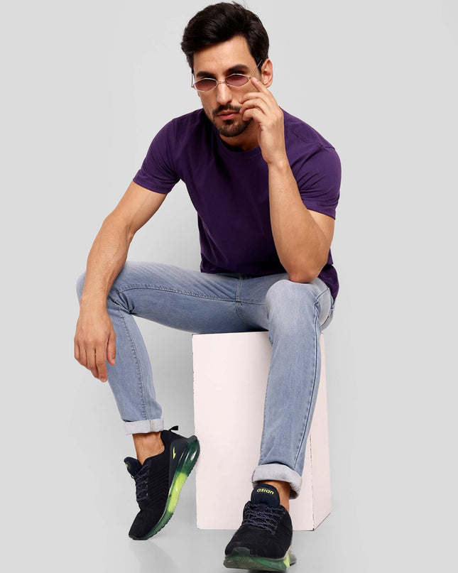 Unisex Regular Solid T-Shirt - Purple